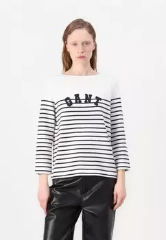 Футболка с длинным рукавом BRETON BOAT NECK GANT, темно-синий