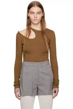 Футболка с длинным рукавом Brown Curve Hole LOW CLASSIC