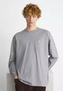 Футболка с длинным рукавом Chase Carhartt WIP, цвет dark grey heather/gold