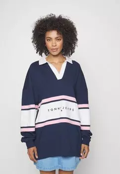 Футболка с длинным рукавом COLORBLOCK RUGBY Tommy Jeans, тёмно-синий