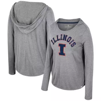 Футболка с длинным рукавом Colosseum Illinois Fighting Illini, серый