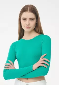 Футболка с длинным рукавом CROP TINTA UNITA Terranova, зеленый