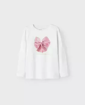 Футболка с длинным рукавом для девочек name it, белый
