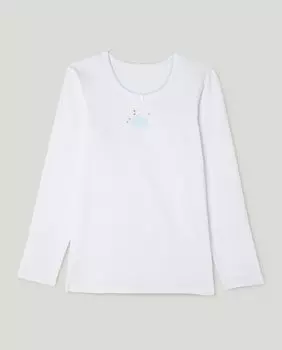 Футболка с длинным рукавом для девочки Cotton Juice, белый