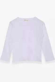 Футболка с длинным рукавом для мальчика, базовая белая (5–12 лет) Breeze