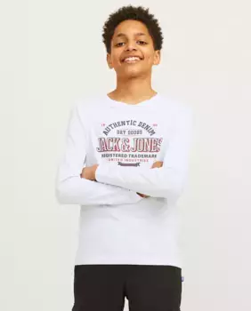 Футболка с длинным рукавом для мальчика Jack & Jones, белый