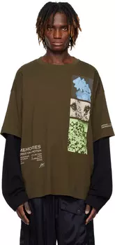 Футболка с длинным рукавом для показа Dries Van Noten, хаки