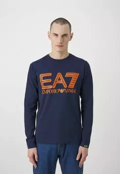 Футболка с длинным рукавом EA7 Emporio Armani, темно-синяя