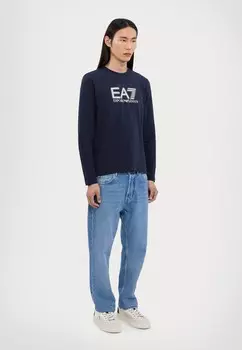 Футболка с длинным рукавом EA7 Emporio Armani, темно-синий