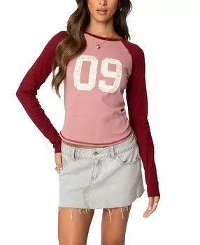 Футболка с длинным рукавом Edikted 09 реглан, розовый