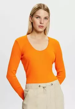 Футболка с длинным рукавом Esprit, золотисто-оранжевая