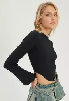 Футболка с длинным рукавом Even&Odd, черная