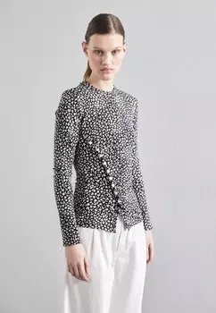 Футболка с длинным рукавом Exclusive Flower Drap Pression Rabanne, черный