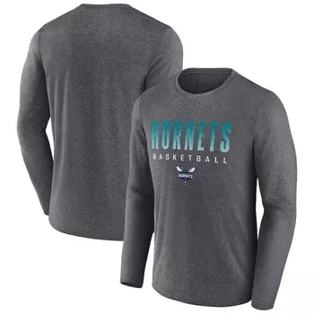 Футболка с длинным рукавом Fanatics Branded Charlotte Hornets, угольный