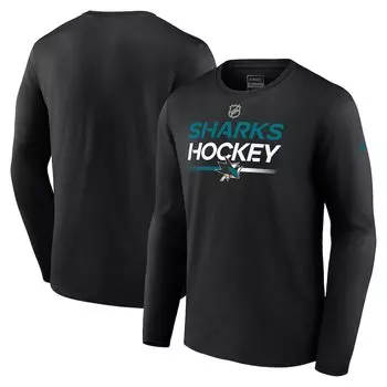 Футболка с длинным рукавом Fanatics Branded San Jose Sharks, черный