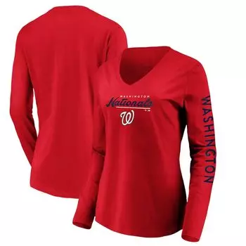 Футболка с длинным рукавом Fanatics Branded Washington Nationals, красный