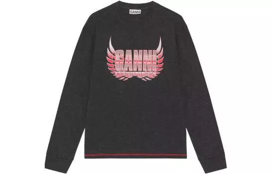 Футболка с длинным рукавом «Фантом» GANNI, темно-серый