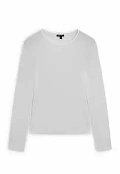 Футболка с длинным рукавом Fitted Massimo Dutti, белый