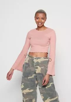 Футболка с длинным рукавом FLUTE SLEEVE LONG BDG Urban Outfitters, розовый рассвет