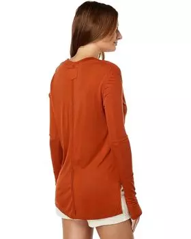 Футболка с длинным рукавом Free People Fresh and Clean Long Sleeve Tee, цвет Spiced Brandy