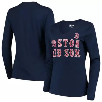 Футболка с длинным рукавом G-III 4Her by Carl Banks Boston Red Sox, нави