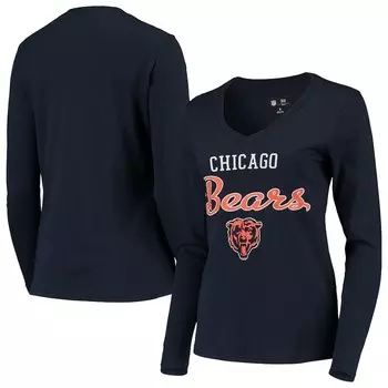 Футболка с длинным рукавом G-III 4Her by Carl Banks Chicago Bears, нави
