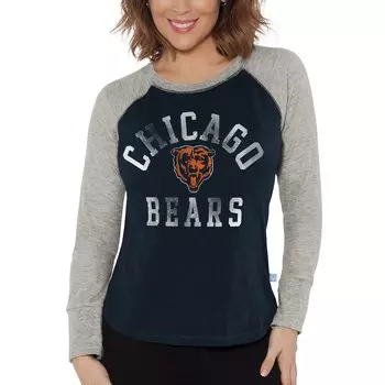 Футболка с длинным рукавом G-III 4Her by Carl Banks Chicago Bears, нави