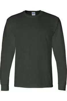 Футболка с длинным рукавом Gildan DryBlend 50/50, цвет forest green