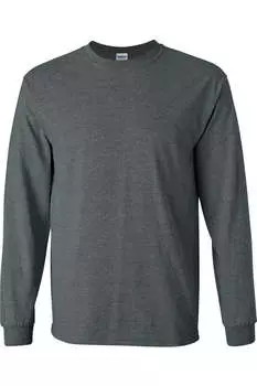Футболка с длинным рукавом Gildan Ultra Cotton, цвет dark heather