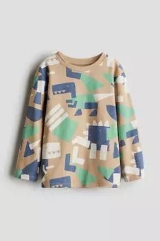 Футболка с длинным рукавом H&M, бежевый
