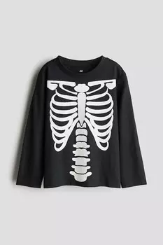 Футболка с длинным рукавом H&M, черный