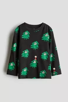 Футболка с длинным рукавом H&M, черный