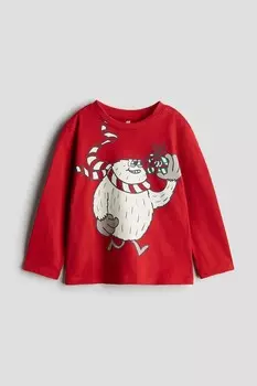 Футболка с длинным рукавом H&M, красный