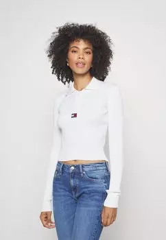 Футболка с длинным рукавом Half Badge Tommy Jeans, цвет ancient white