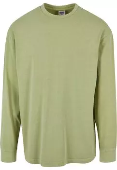 Футболка с длинным рукавом HEAVY BOXY ACID WASH LONG SLEEVE Urban Classics, винтажный зеленый