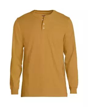 Футболка с длинным рукавом Henley Big & Tall Super-T Lands' End, серый