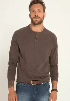 Футболка с длинным рукавом Henley Rundhals Knopfleiste JP1880, цвет taupe melange