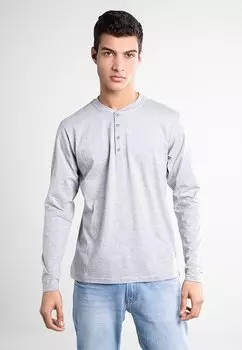 Футболка с длинным рукавом Henley Urban Classics, цвет grey