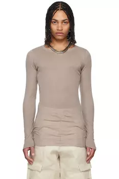 Футболка с длинным рукавом Hollywood rib Rick Owens, цвет flesh