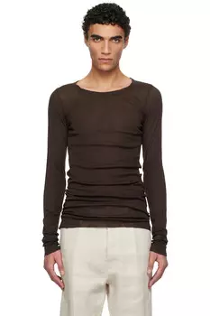 Футболка с длинным рукавом Hollywood rib Rick Owens, цвет mahogany