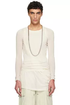 Футболка с длинным рукавом Hollywood rib Rick Owens, цвет natural