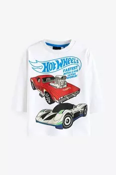 Футболка с длинным рукавом Hot Wheels (9 мес 8 лет) Next, белый
