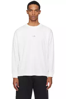 Футболка с длинным рукавом и цифровой подписью Mm6 Maison Margiela, белый