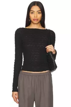 Футболка с длинным рукавом и лодочным вырезом Sanctuary, black