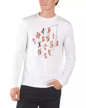 Футболка с длинным рукавом и логотипом Armani Exchange, белый