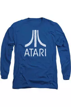 Футболка с длинным рукавом и логотипом Atari Rough для взрослых Gildan, синий