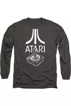 Футболка с длинным рукавом и логотипом джойстика Atari для взрослых Gildan, цвет charcoal