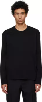 Футболка с длинным рукавом и логотипом-флажком Jil Sander, черный