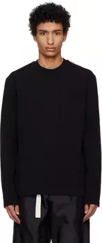 Футболка с длинным рукавом и логотипом-флажком Jil Sander, черный