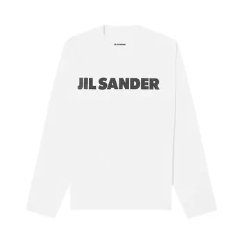 Футболка с длинным рукавом и логотипом Jil Sander, цвет Белый